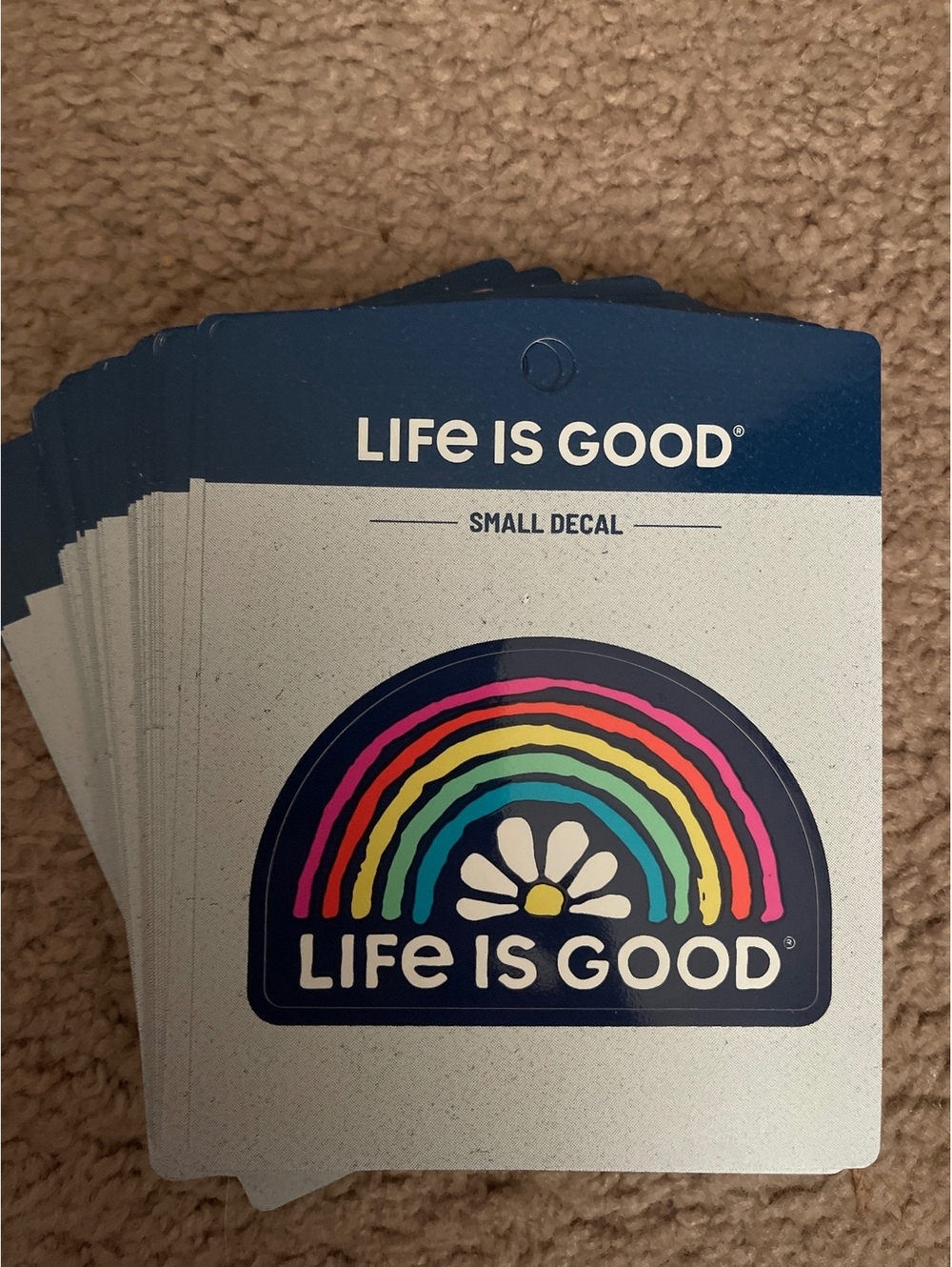 Life is Good Rainbow Daisy Small Decal Sticker, BUNDLE PACK OF 20